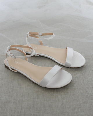 White Satin Women Sandals