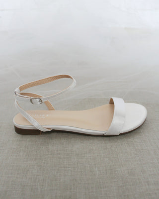 White Satin Women Sandals