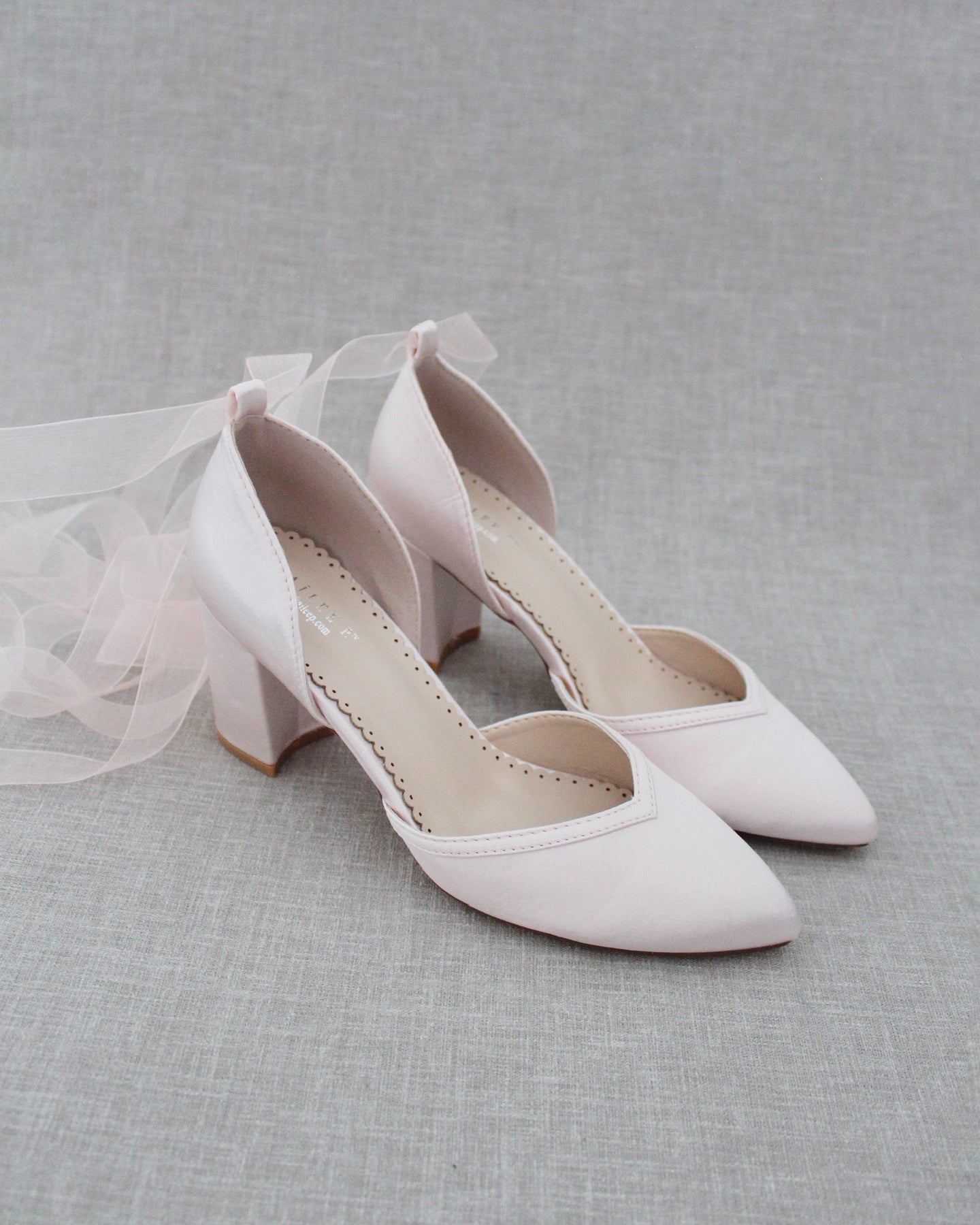 Satin Lace Up Evening Block Heels, Bridesmaids Shoes, Prom Shoes ...