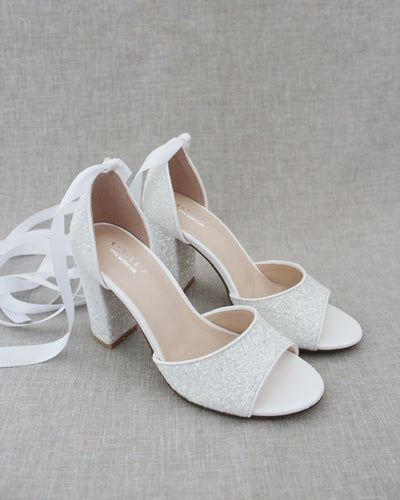 white rock glitter women block heel