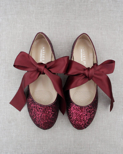 burgundy glitter shoes