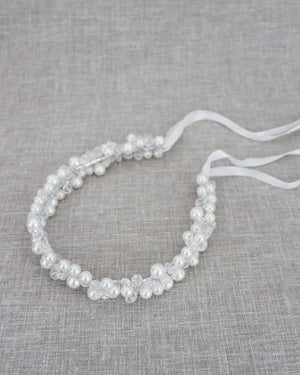 Pearl and Crystal Beaded Headpiece