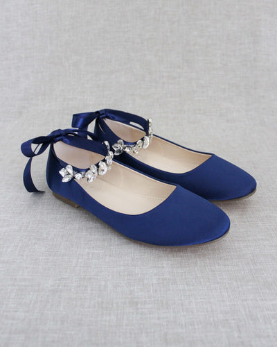 navy satin women shoes