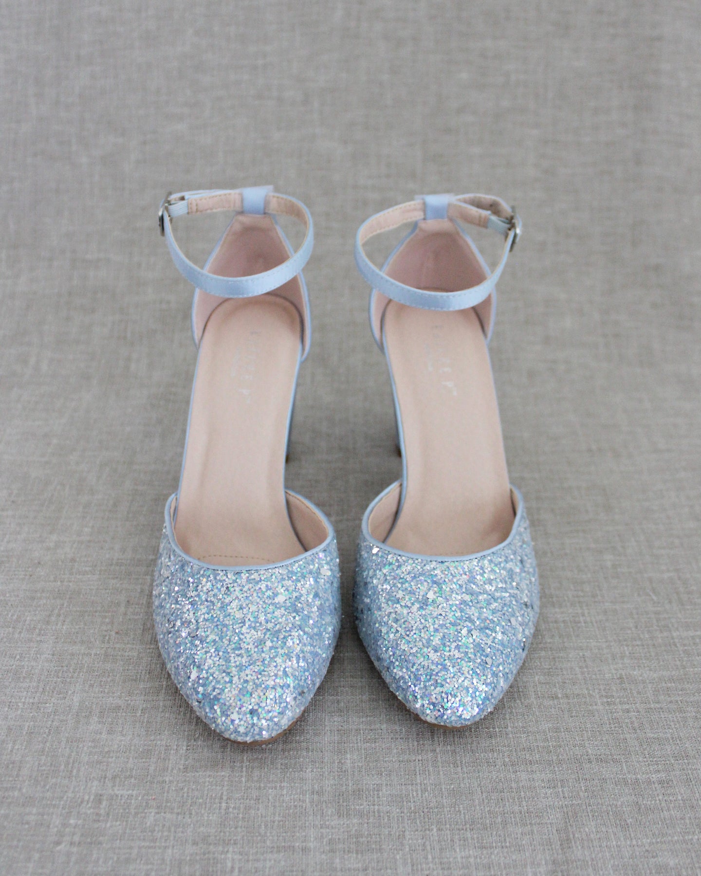 Blue glitter deals block heels