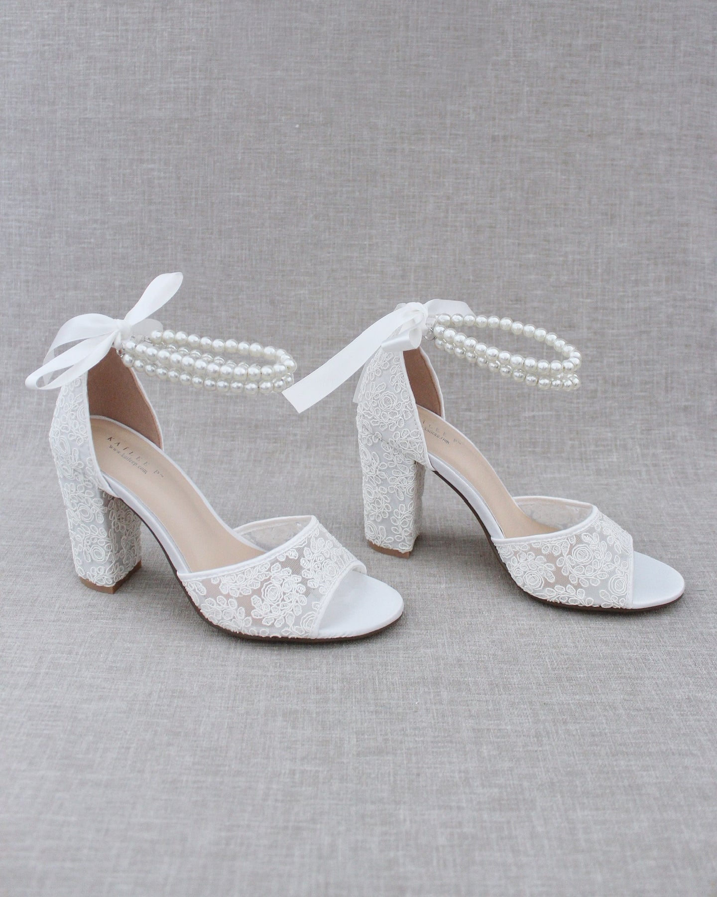White chunky heel clearance wedding shoes
