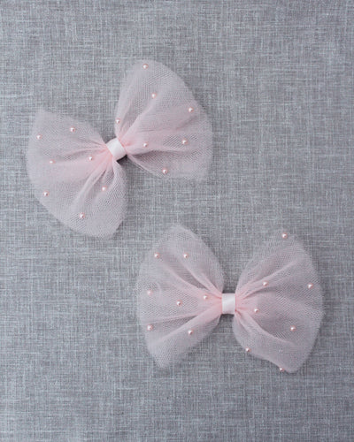 tulle bow hair clip