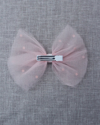 Blush Butterfly Tulle Bow Hair Clip or Shoe Clips with Scattered PearlsHair Clips