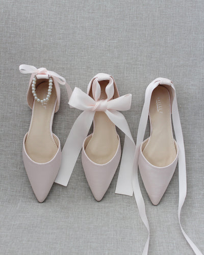 Light Pink Satin Flats