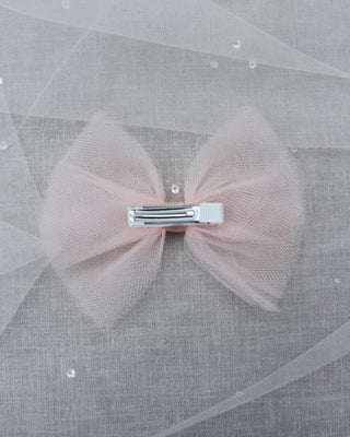 Blush Butterfly Tulle Bow Hair Clip or Shoe Clips