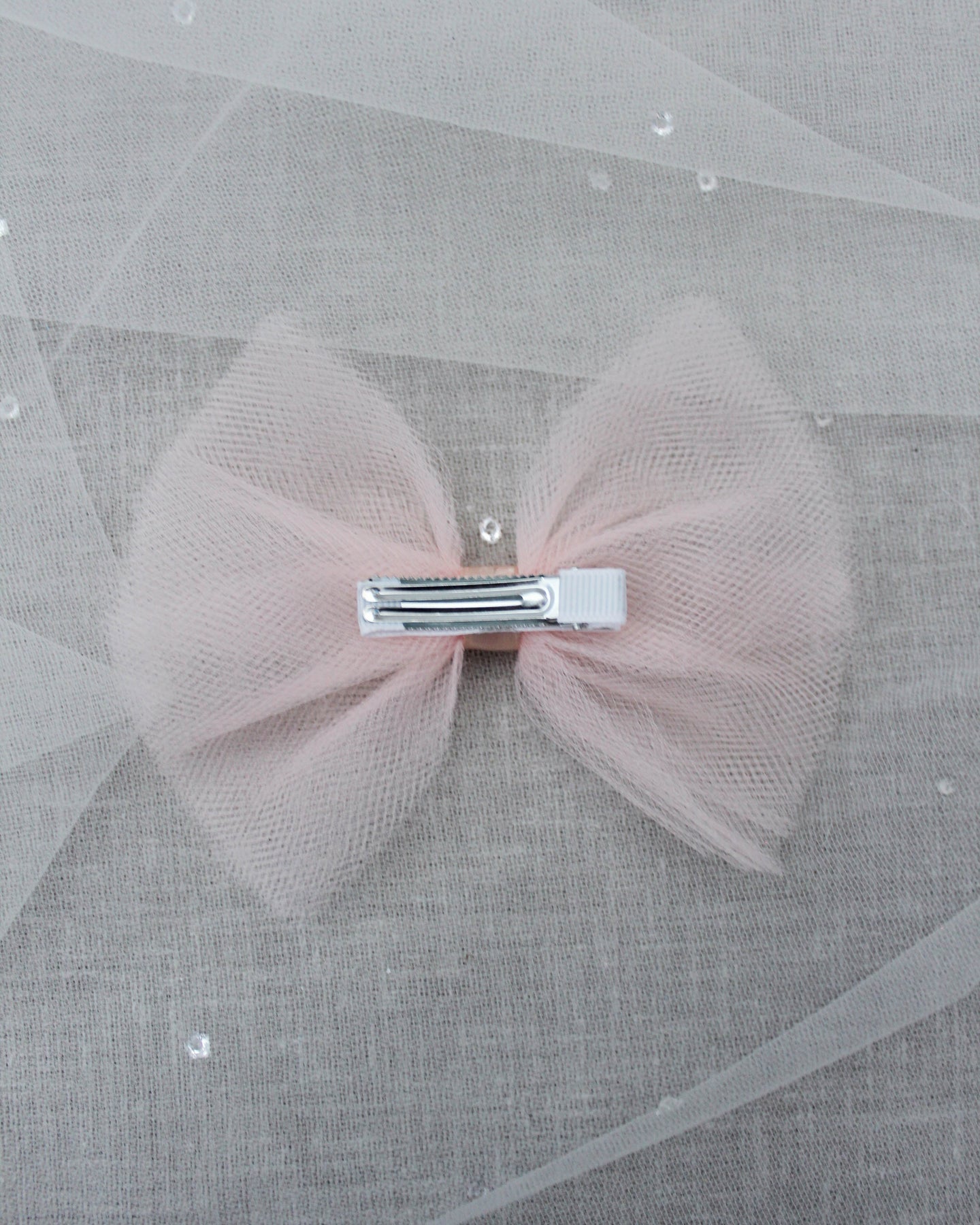 KP Accessories Butterfly Tulle Bow Hair Clips or Shoe Clips - Flower Girls Accessories, Girls Hair Accessories, Shoe Clips Pink / Small (4) / 1 Hair Clip