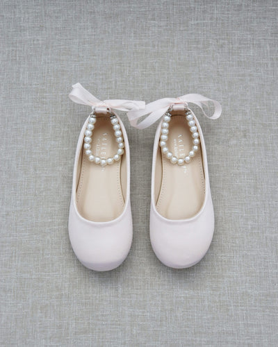 Pink Ballet Flats with Pearls