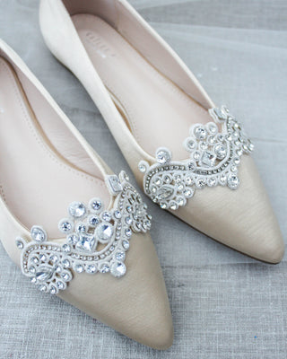 Embellished Rhinestone Evening FlatsWomen Shoes
