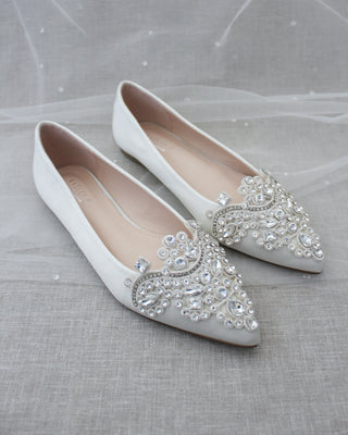 ivory shoes with rhinestones