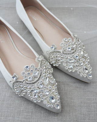 ivory wedding shoes with rhinestones