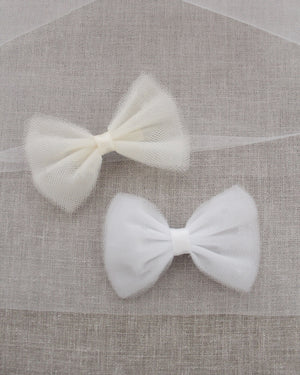 Tuxedo Tulle Bow Hair Clip or Shoe Clips