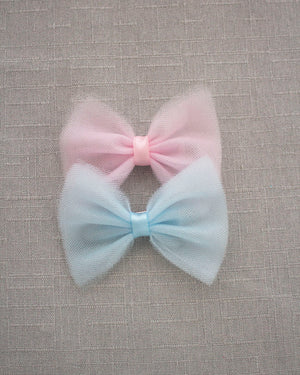 Tuxedo Tulle Bow Hair Clip or Shoe Clips - Pink, Blue