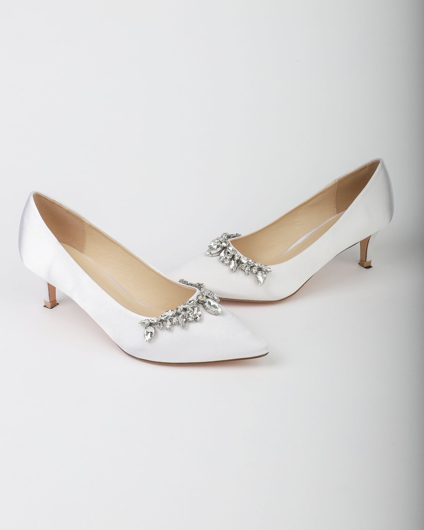 Satin low heel discount shoes