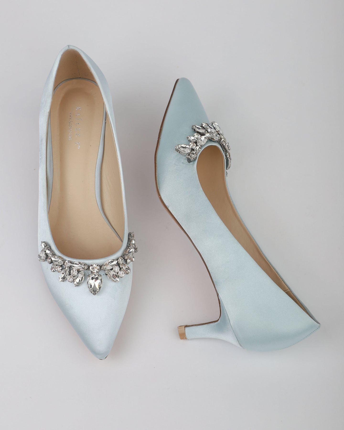 Blue satin sales pumps wedding