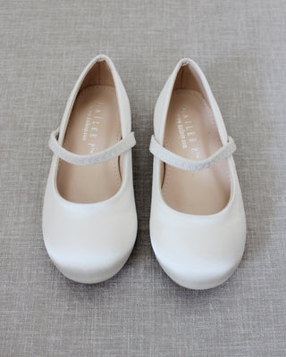Satin Mary Jane Flats