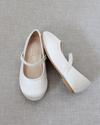 Satin Mary Jane Flats