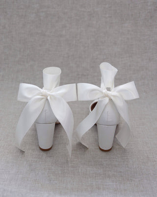 Rock Glitter Block Heel with Wrapped Satin Tie