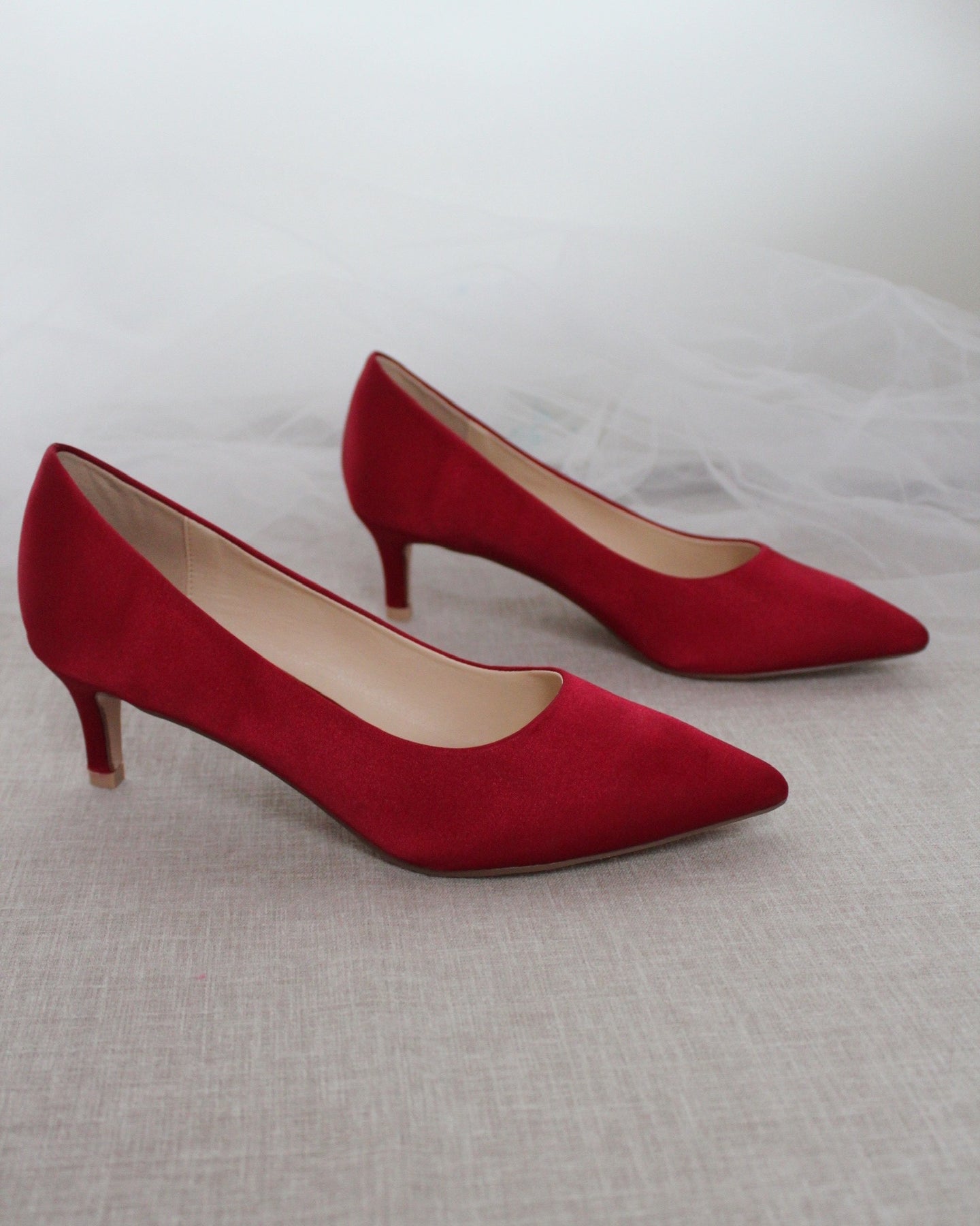 Burgundy low heel shoes Clearance