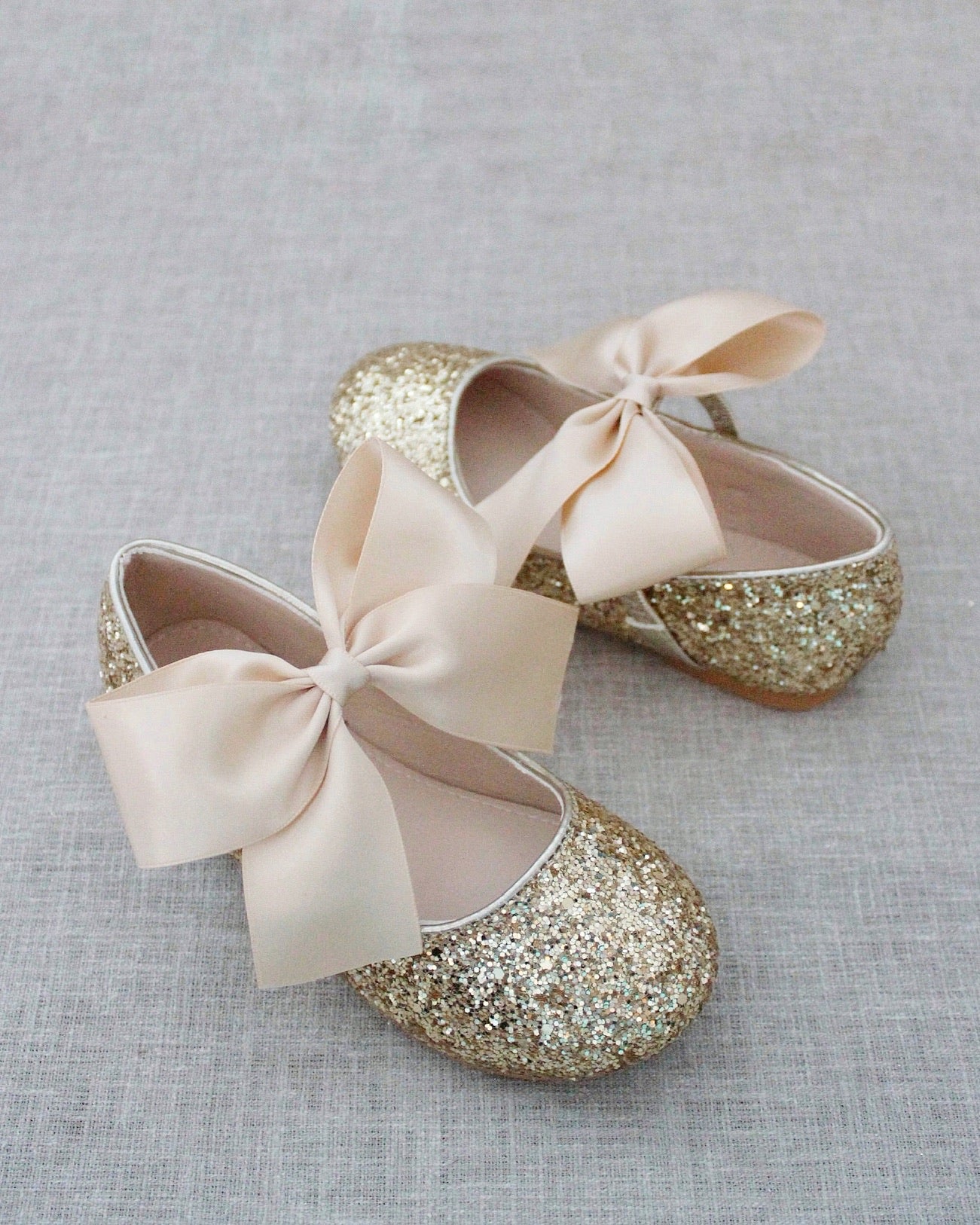 Gold Shoes for Girls, Ballet Flats, Maryjane and Heels, Flower Girls ...