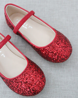 Red glitter shoes
