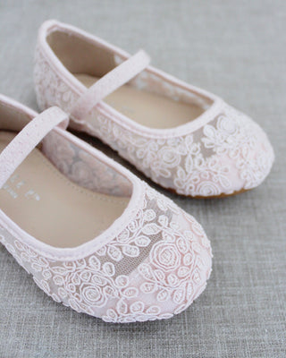 dusty pink crochet girls shoes