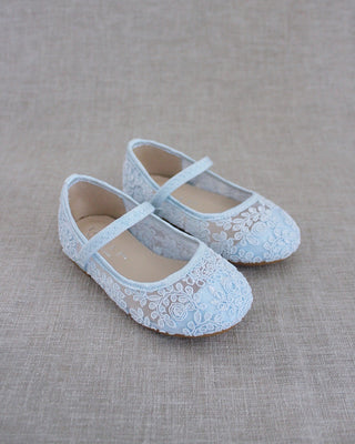 light blue crochet girls shoes