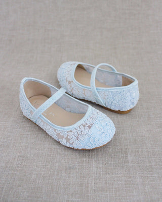 light blue crochet girls shoes