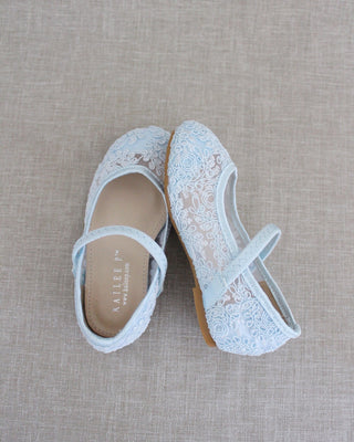 light blue crochet girls shoes