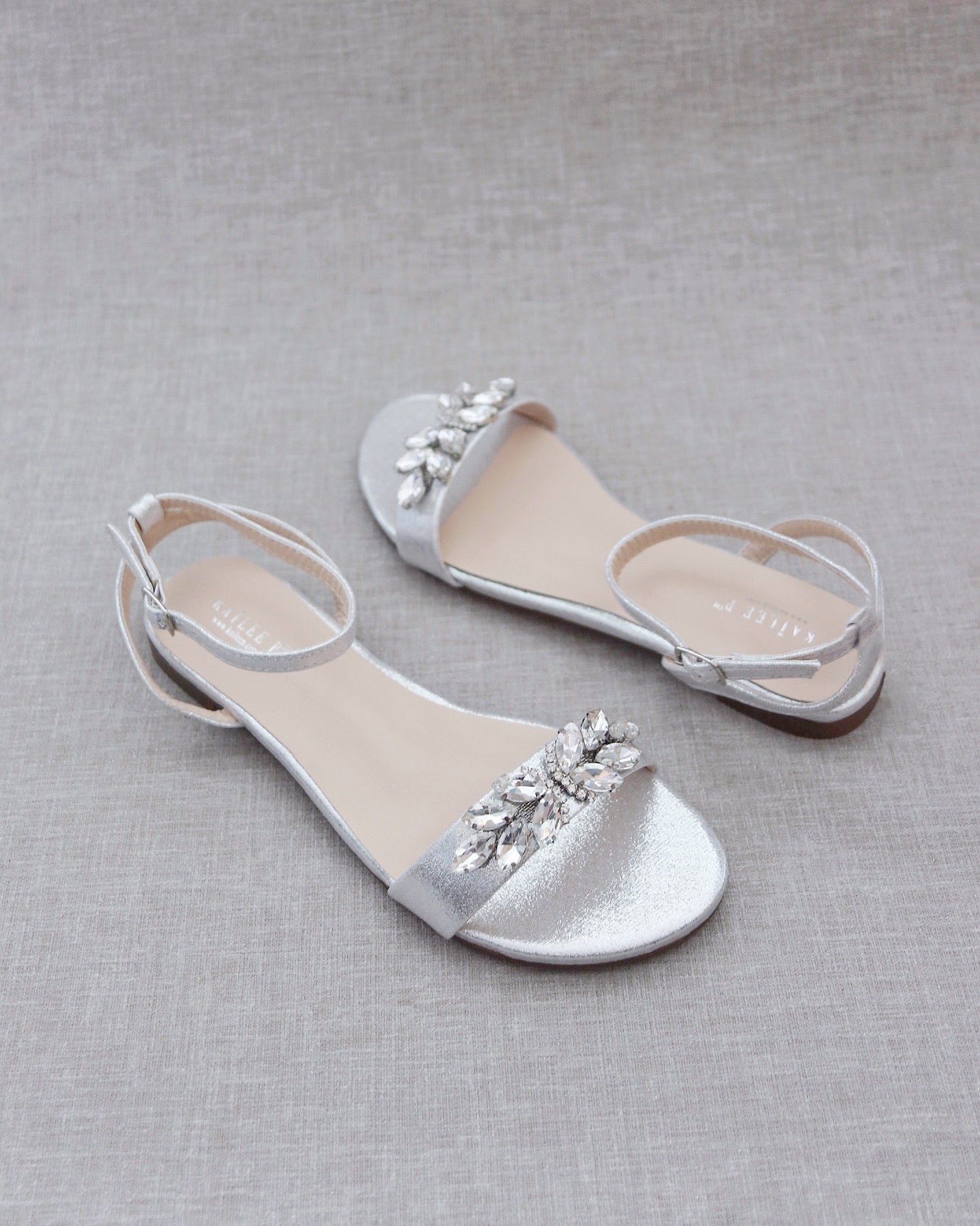 Silver online butterfly sandals