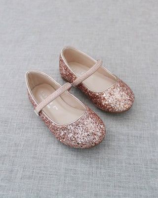 Rose gold glitter flats 