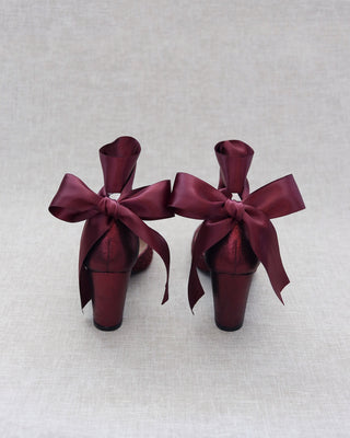 Burgundy glitter shoes