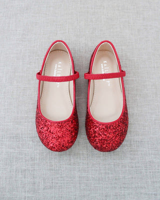 Red glitter shoes