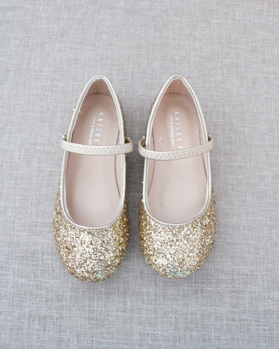 Gold glitter shoes