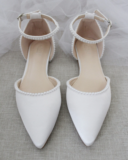 White flats top with ankle strap
