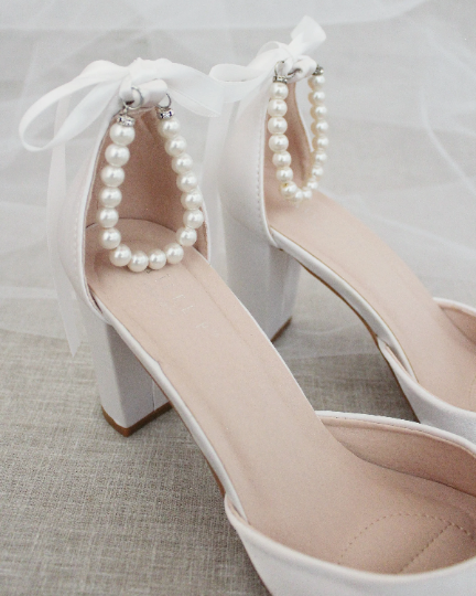 White single strap sales heels