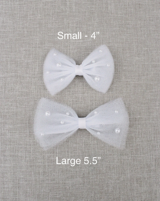 Dusty Pink Tuxedo Tulle Bow Hair Clip or Shoe Clips
