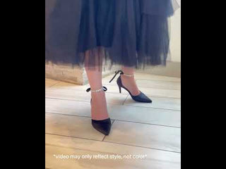 satin bridal heels with crystal strap