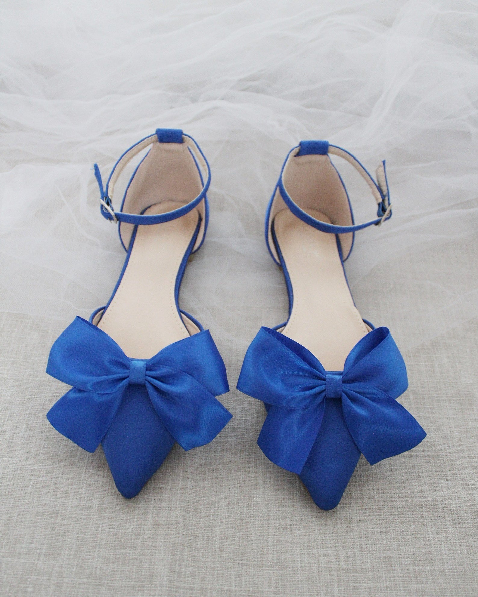 Pointy Toe flats with Front Satin Bow