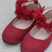 Red Burgundy Shoes with Flowers