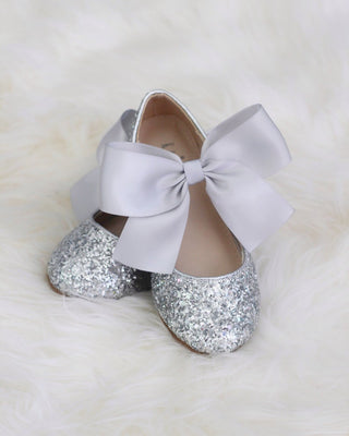 SIlver glitter flats