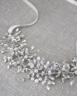 Elegant Pearl and Crystal Hairpiece