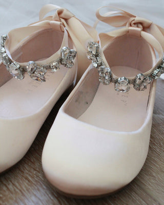 Champagne Rhinestone Ballet Flats