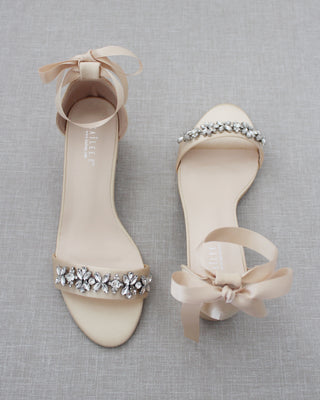 Champagne Block Heel Sandals 