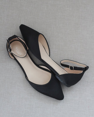 Black Satin Women Flats