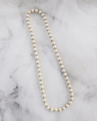 Pearls Necklace with Rhinestones