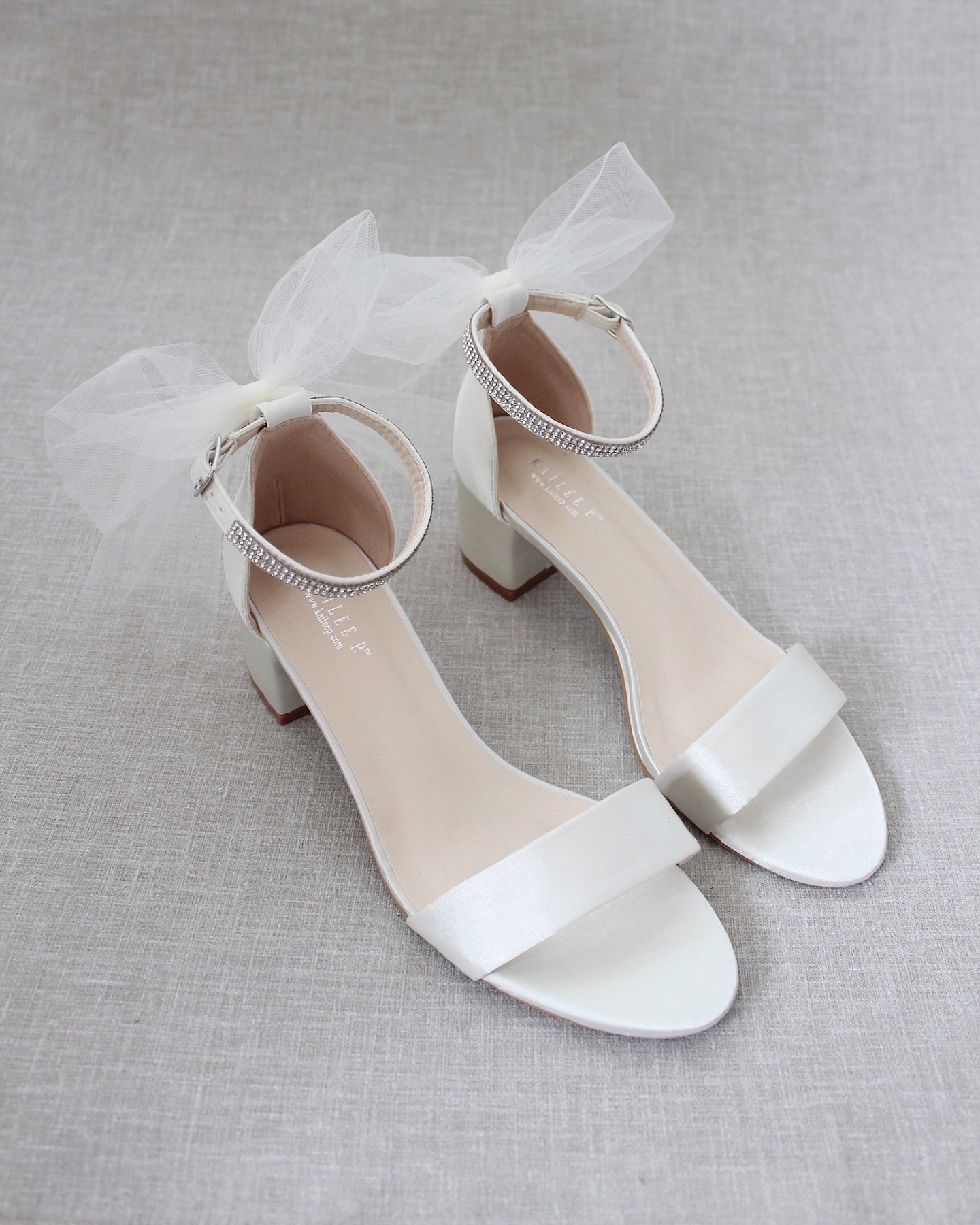 Charlotte Mills - Jamie - Ivory Pointed Bridal Block Heel | The White  Collection
